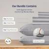 image100 Egyptian Cotton Percale Bundle  6 Piece California King Size Sheet Set with 4 Pillowcases  Light Grey