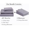 image6 Piece California King Size Sheet Set with 4 Pillowcases 600 Thread Count 100 Cotton Sateen Lavender