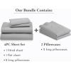 image6 Piece California King Size Sheet Set with 4 Pillowcases 600 Thread Count 100 Cotton Sateen Light Grey