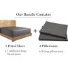 imageCalifornia Design Den Bedding Bundle  Cal King Fitted Sheet with 2 Pillowcases 100 Organic Cotton Percale Grey