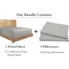 imageCalifornia Design Den Bedding Bundle  Cal King Fitted Sheet with 2 Pillowcases 100 Organic Cotton Percale Light Grey