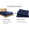 imageCalifornia Design Den Bedding Bundle  Cal King Fitted Sheet with 2 Pillowcases 100 Organic Cotton Percale Navy