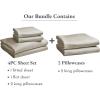 imageCalifornia Design Den Bedding Bundle  Cal King Sheet Set with 4 Pillowcases 100 Egyptian Cotton Sateen Beige