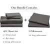 imageCalifornia Design Den Bedding Bundle  Cal King Sheet Set with 4 Pillowcases 100 Organic Cotton Percale Grey