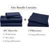 imageCalifornia Design Den Bedding Bundle  Cal King Sheet Set with 4 Pillowcases 100 Organic Cotton Percale Navy