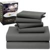 image100 Egyptian Cotton Percale Bundle  6 Piece California King Size Sheet Set with 4 Pillowcases  Grey