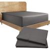 imageCalifornia Design Den Bedding Bundle  Cal King Fitted Sheet with 2 Pillowcases 100 Organic Cotton Percale Grey