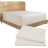 imageCalifornia Design Den Bedding Bundle  Cal King Fitted Sheet with 2 Pillowcases 100 Organic Cotton Percale Ivory  Cream Tone