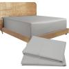 imageCalifornia Design Den Bedding Bundle  Cal King Fitted Sheet with 2 Pillowcases 100 Organic Cotton Percale Light Grey