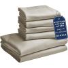 imageCalifornia Design Den Bedding Bundle  Cal King Sheet Set with 4 Pillowcases 100 Egyptian Cotton Sateen Beige