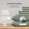 image100 Egyptian Cotton Percale Bundle  6 Piece California King Size Sheet Set with 4 Pillowcases Sage MistGray Tone