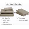 image6 Piece California King Size Sheet Set with 4 Pillowcases 600 Thread Count 100 Cotton Sateen Cool Taupe