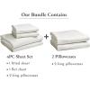 imageBedding Bundle  California King Sheet Set with 4 Pillowcases 100 Egyptian Cotton Sateen Ivory  Cream Tone