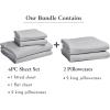 imageBedding Bundle  California King Sheet Set with 4 Pillowcases 100 Egyptian Cotton Sateen Light Grey