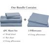 imageCalifornia Design Den Bedding Bundle  Cal King Sheet Set with 4 Pillowcases 100 Organic Cotton Percale Blue Hydrangea