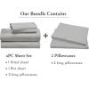 imageCalifornia Design Den Bedding Bundle  Cal King Sheet Set with 4 Pillowcases 100 Organic Cotton Percale Light Grey