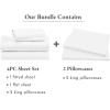 imageCalifornia Design Den Bedding Bundle  Cal King Sheet Set with 4 Pillowcases 100 Organic Cotton Percale White
