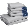 imageBedding Bundle  California King Sheet Set with 4 Pillowcases 100 Egyptian Cotton Sateen Light Grey