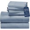 imageCalifornia Design Den Bedding Bundle  Cal King Sheet Set with 4 Pillowcases 100 Organic Cotton Percale Blue Hydrangea