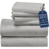 imageCalifornia Design Den Bedding Bundle  Cal King Sheet Set with 4 Pillowcases 100 Organic Cotton Percale Light Grey