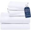 imageCalifornia Design Den Bedding Bundle  Cal King Sheet Set with 4 Pillowcases 100 Organic Cotton Percale White